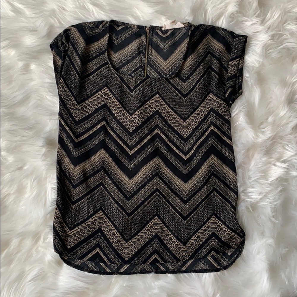 Black and Tan Blouse
